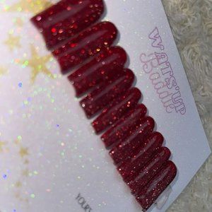 Reflective red gel long valentines day pressons gift for